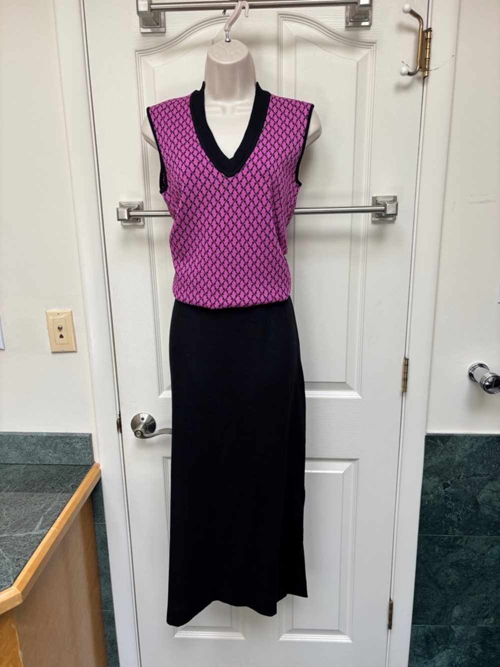 Sigrid Olsen linen blend black skirt.